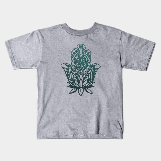 Mandala hand Kids T-Shirt by Dasart